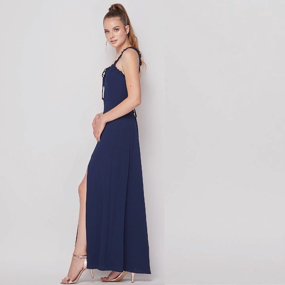 Sleeveless Solid Front Slit Maxi Dress - Picture 3 of 4